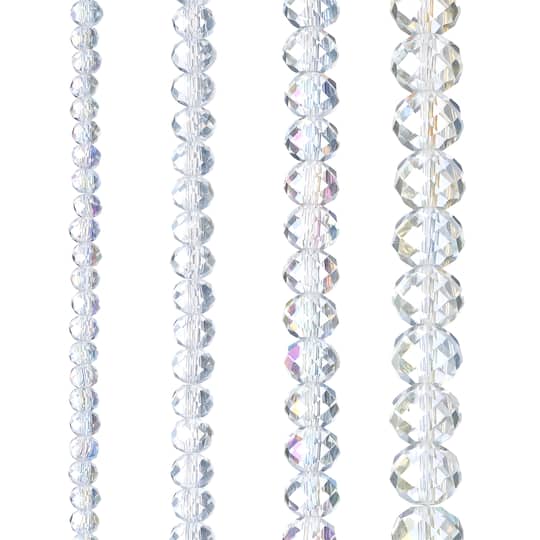 Clear Faceted Glass Rondel Beads by Bead Landing&#x2122;